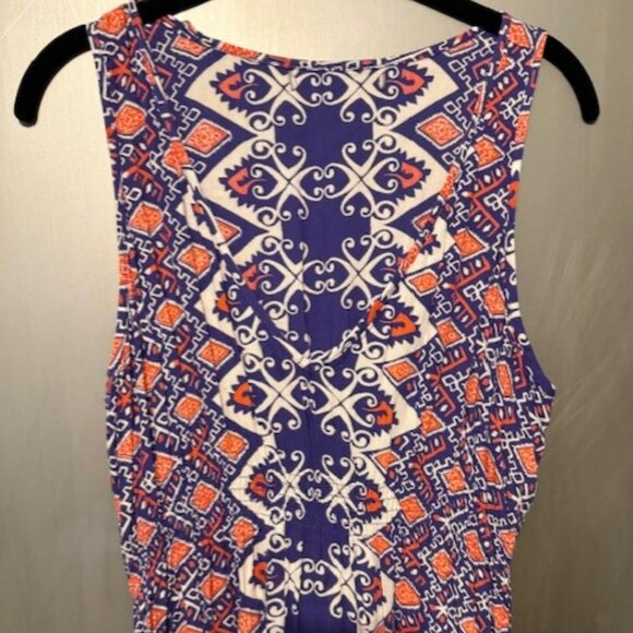 Vintage forever 21 Boho V-neck  Geographic Tribal print Maxi Dress - Picture 8 of 16
